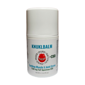KNUKLBALM Soothing Muscle & Joint Crème with 1500mg full-spectrum CBD - cooling relief with hemp extract and botanicals